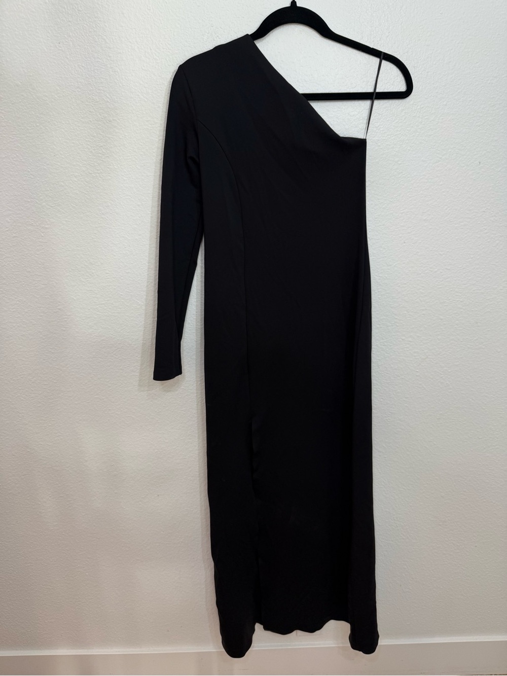 Zara B Black Asymmetric Neck Dress Size M